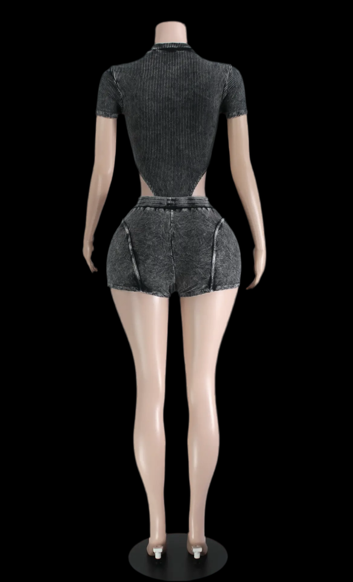 Mineral Wash Sleeveless Bodysuit & Cargo Pant Set - Luxa Rova