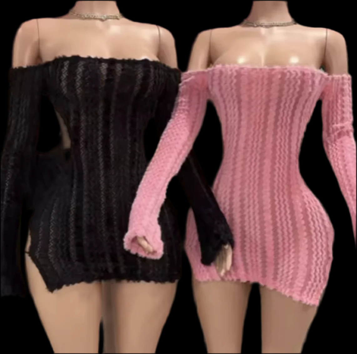 Backless Long Sleeve Slim Dress - Luxa Rova