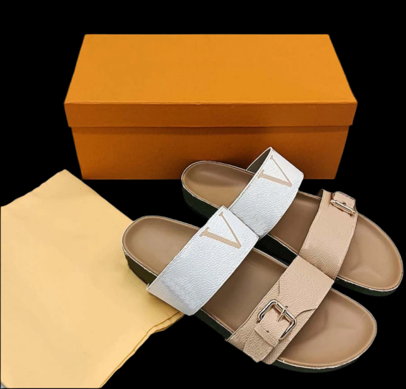 Leather Monogram Sandals