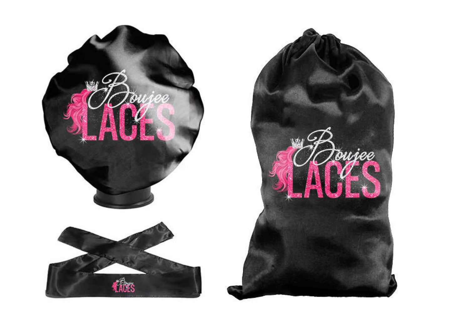 Bonnet+Satin Bag+Lace Melt Set