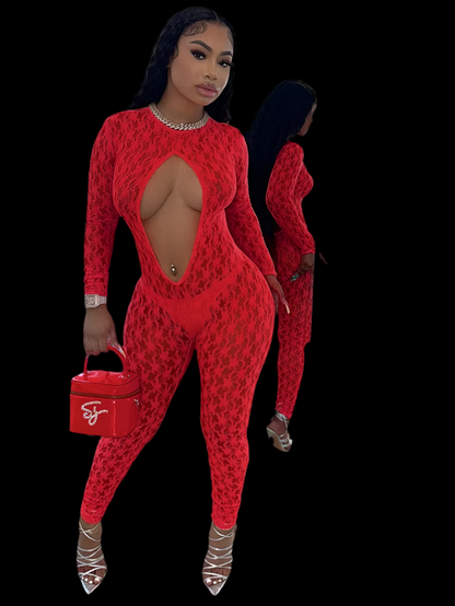 Lace See Through Jumpsuit