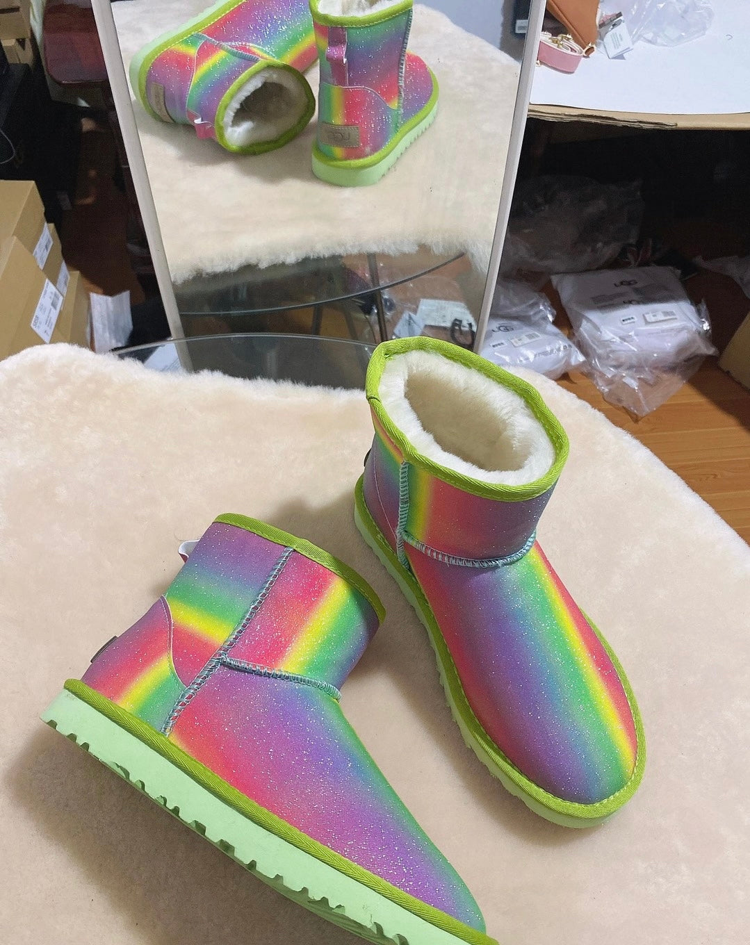 Rainbow Glitter UGGs