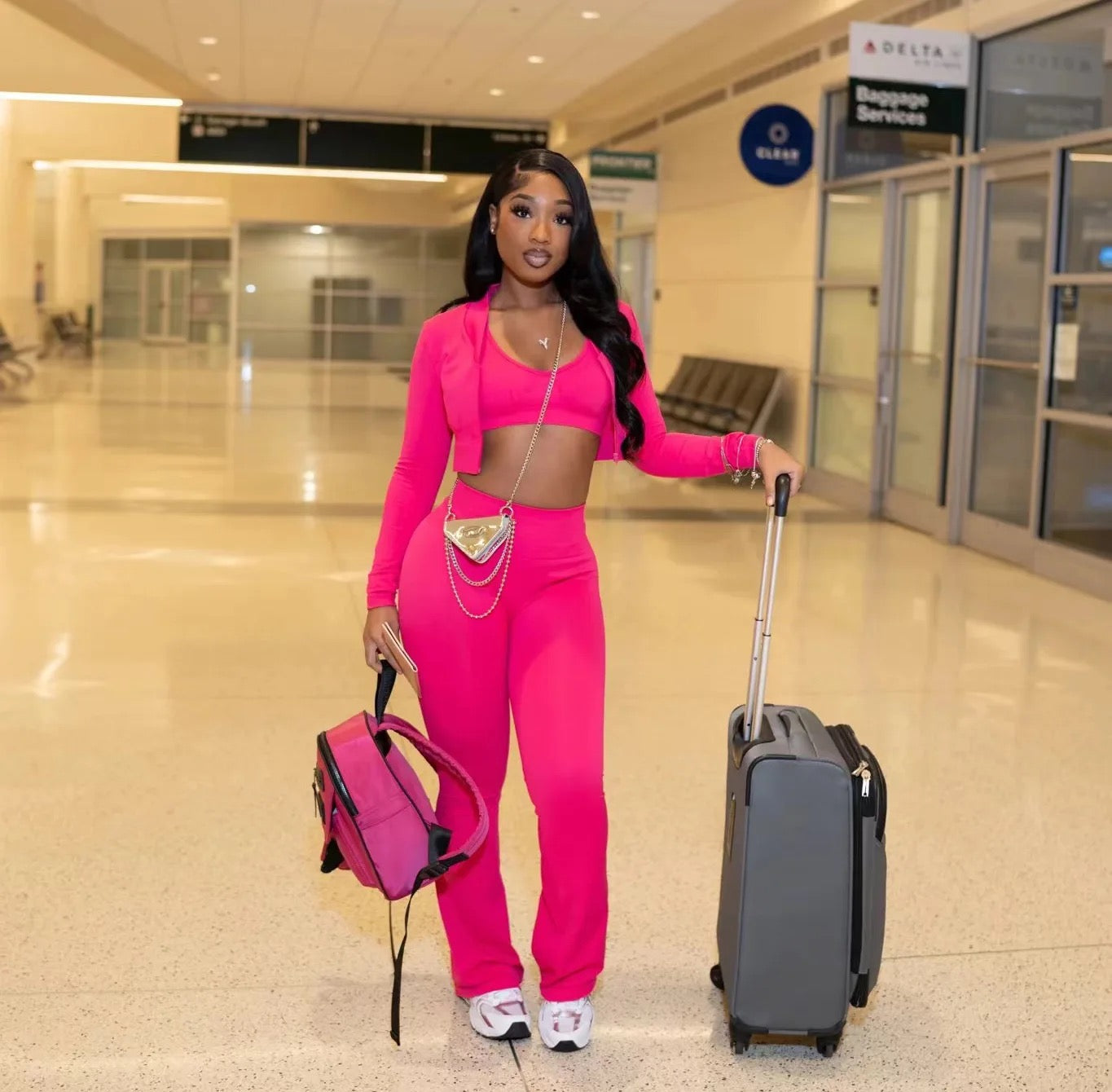 Airport Baddie Two Piece + Bow Set - Luxa Rova 