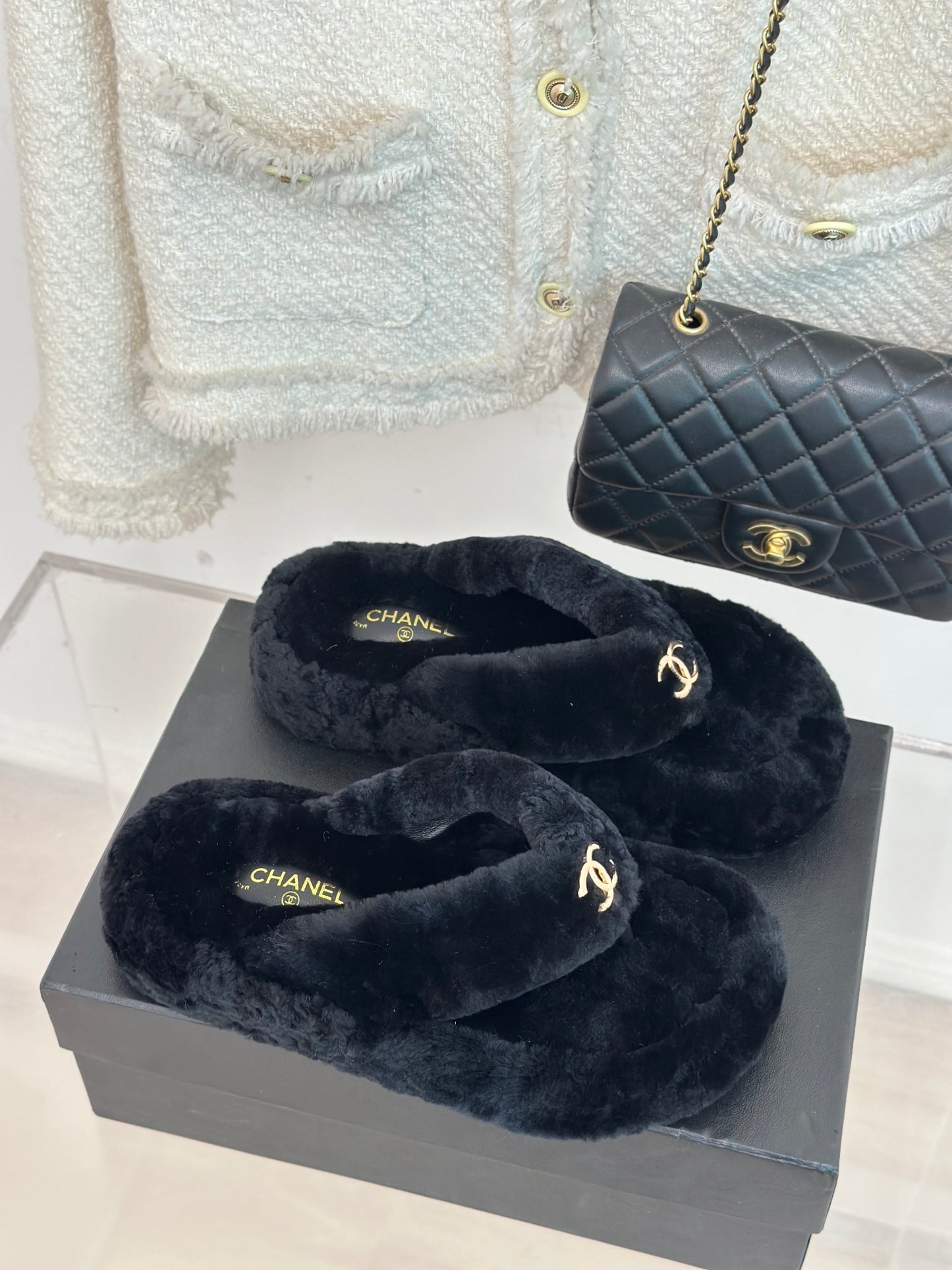 CC FUR SANDALS