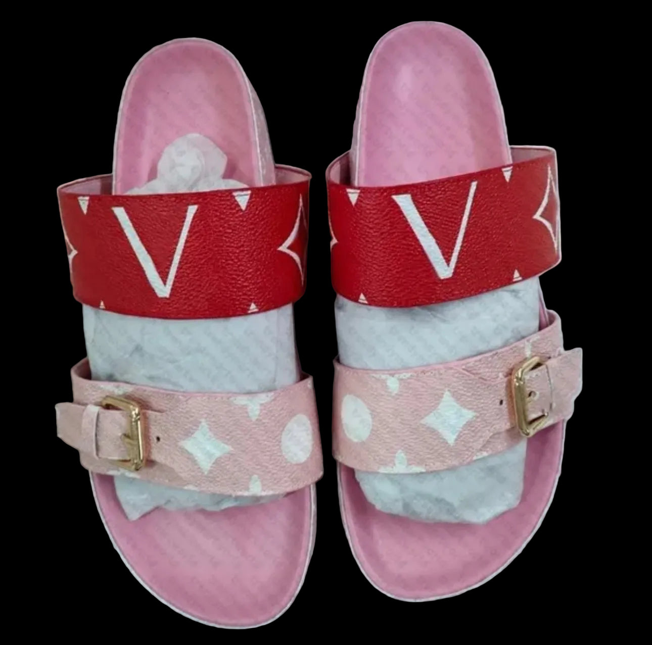 Leather Monogram Sandals