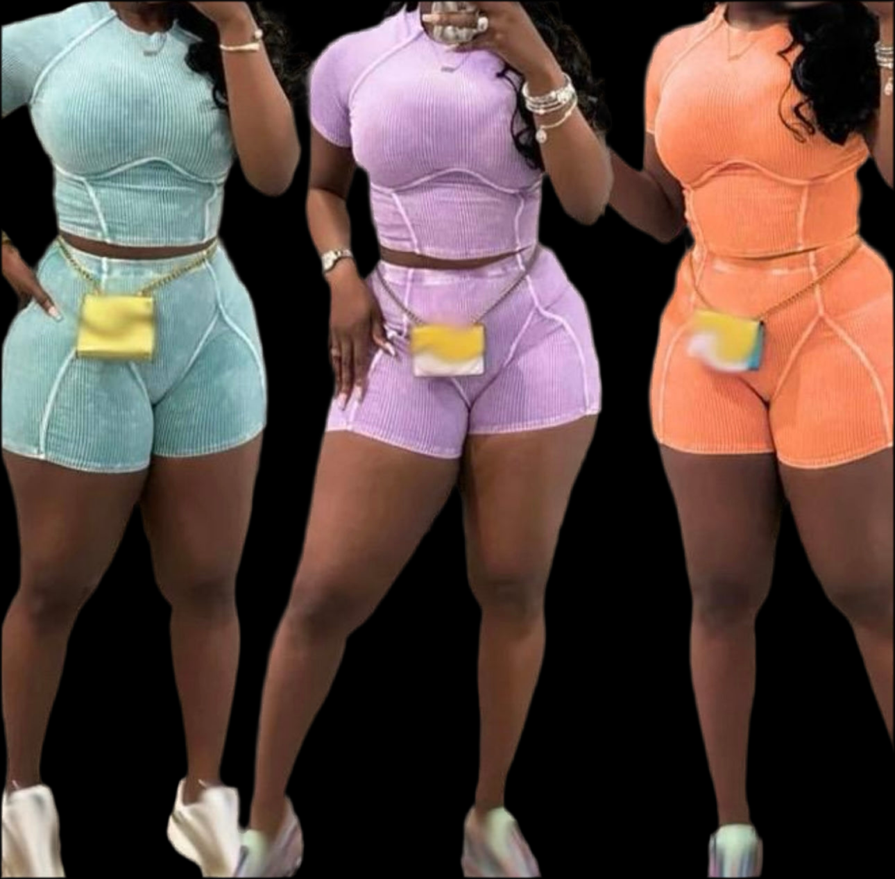 Ribbed washed summer two piece sets - Luxa Rova 