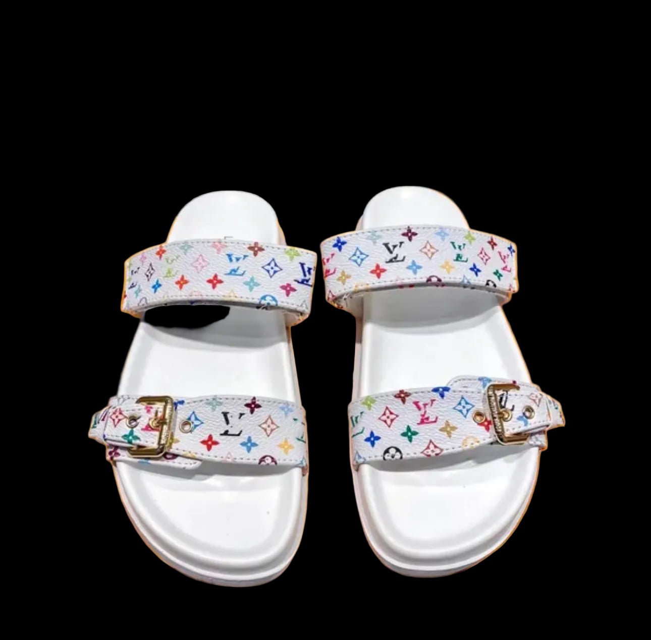 Rainbow Colored Monogram Sandals