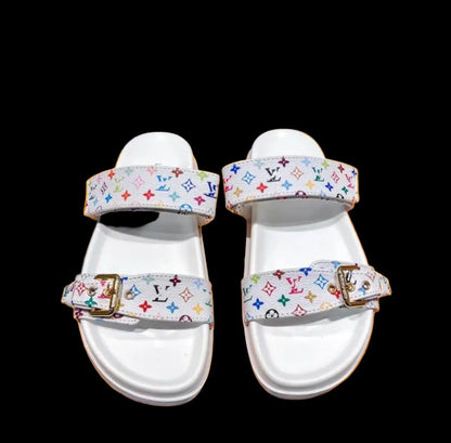 Rainbow Colored Monogram Sandals