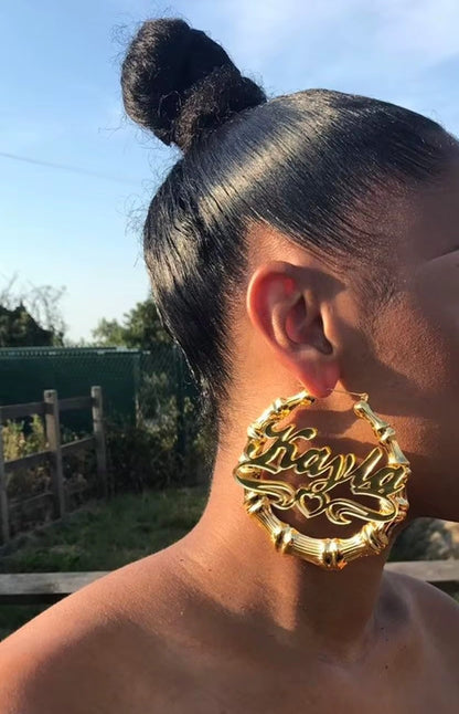 Bamboo Hoop Earrings GOLD