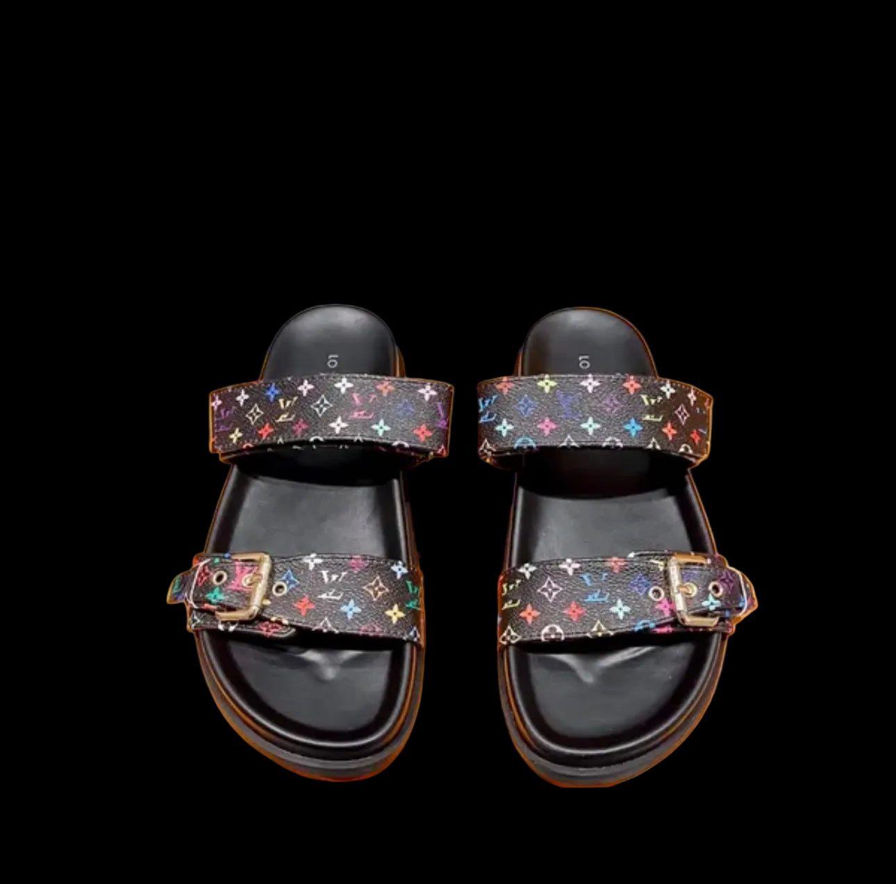 Rainbow Colored Monogram Sandals