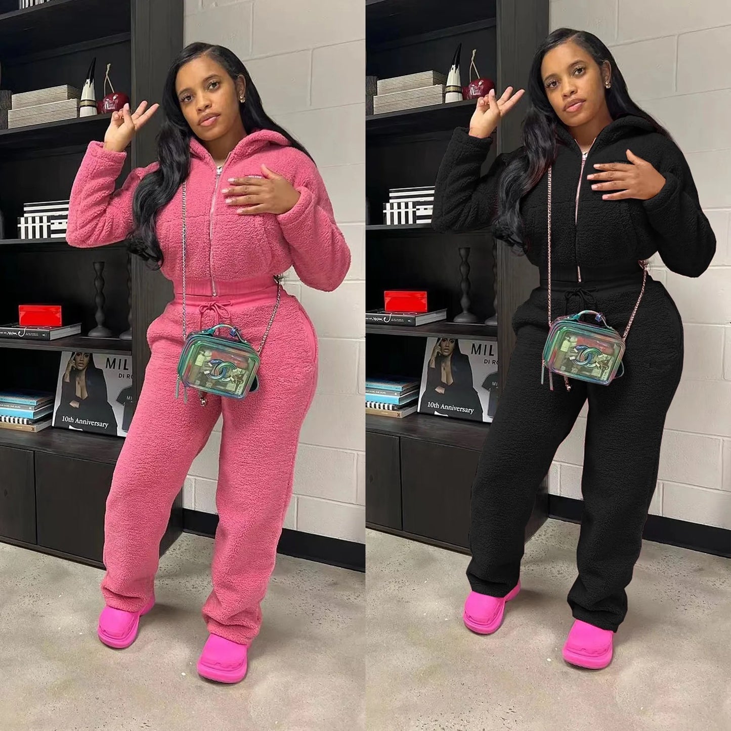 Women’s Jogger thicken fleece sweatsuit - Luxa Rova 