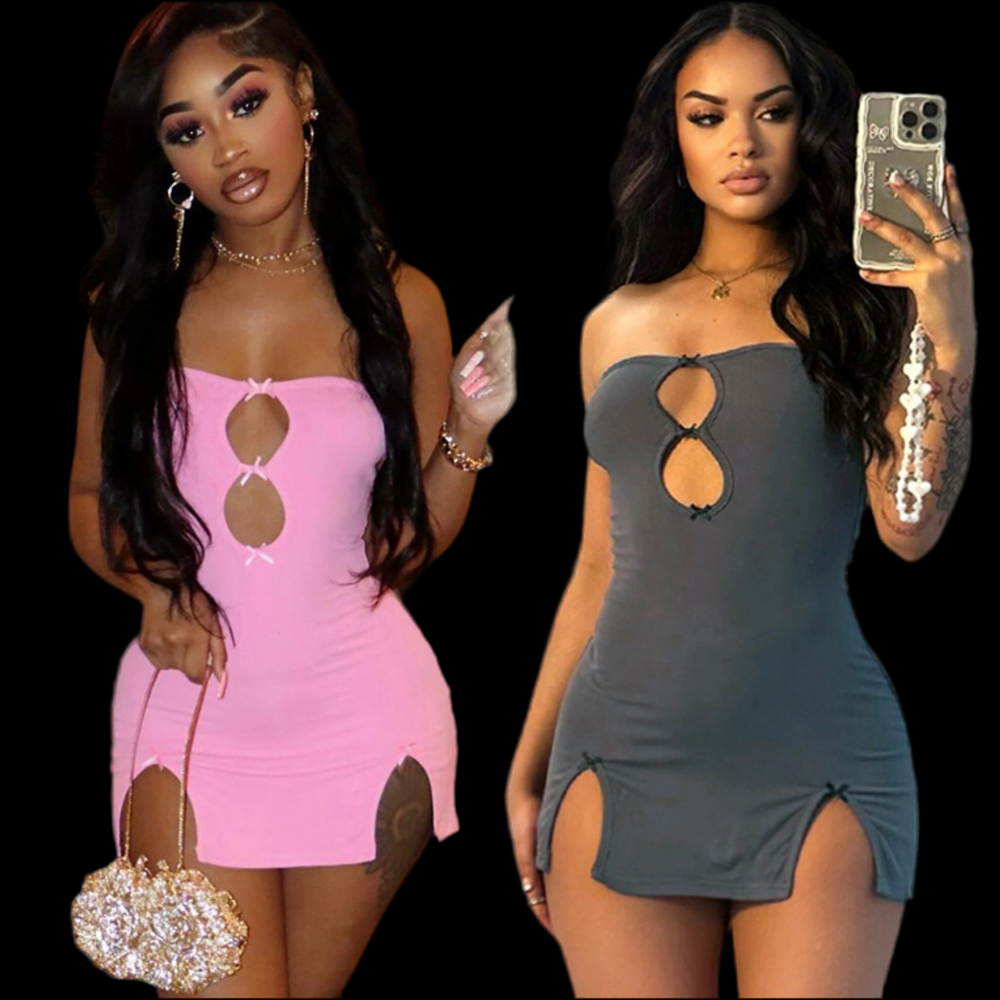 Mini BodyCon Bow Dress - Luxa Rova 