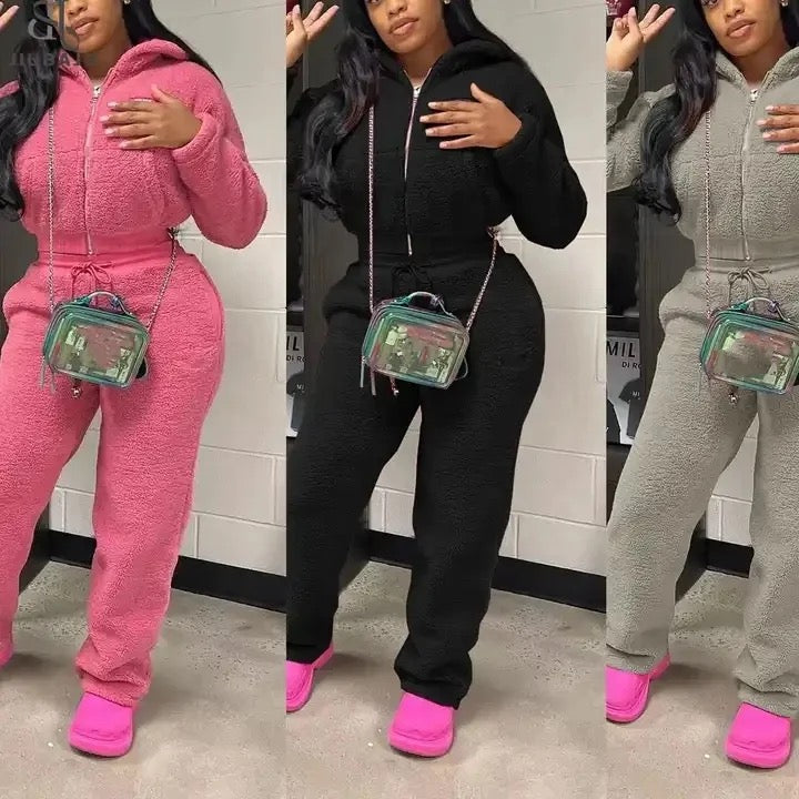 Sherpa Two Piece Pants Set - Luxa Rova 