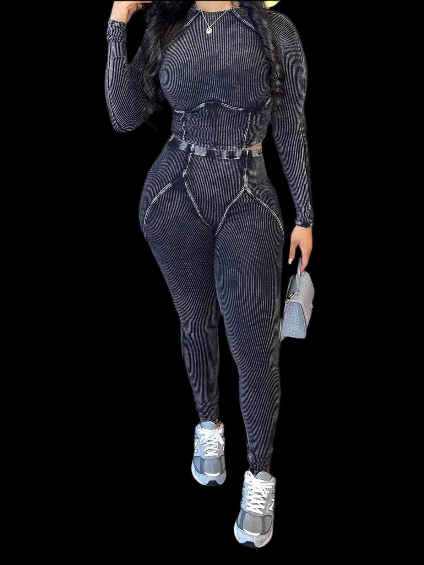 Winter Fall Women 2 Piece Sets Washed Cotton Slim Fit Crop Shirt And Leggings Set - Luxa Rova 