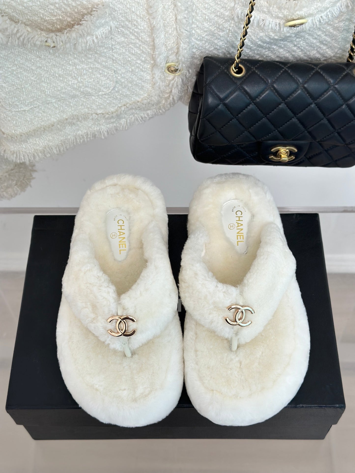 CC FUR SANDALS