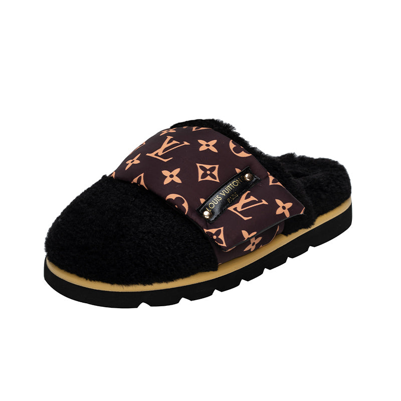 LV Slip On Slippers BLACK