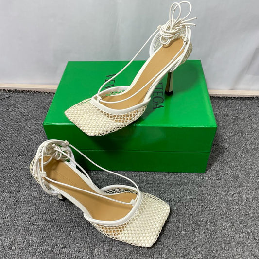 B.TTEGA V.NETA WHITE NET HEEL