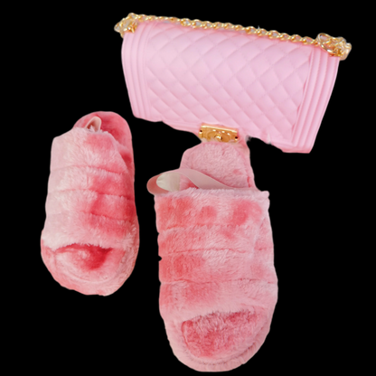 Fur Sandal+Bag Set - Luxa Rova 