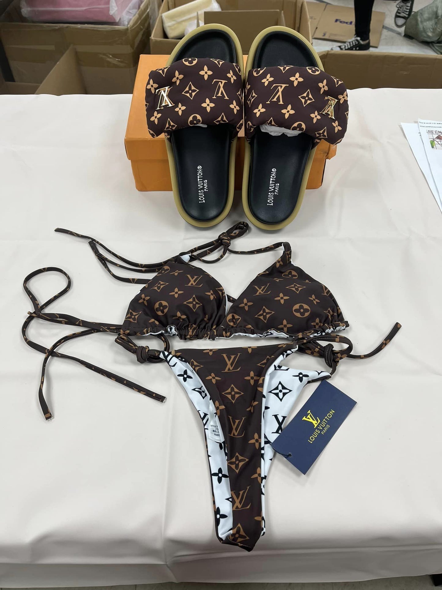 LV Bikini + Sandals