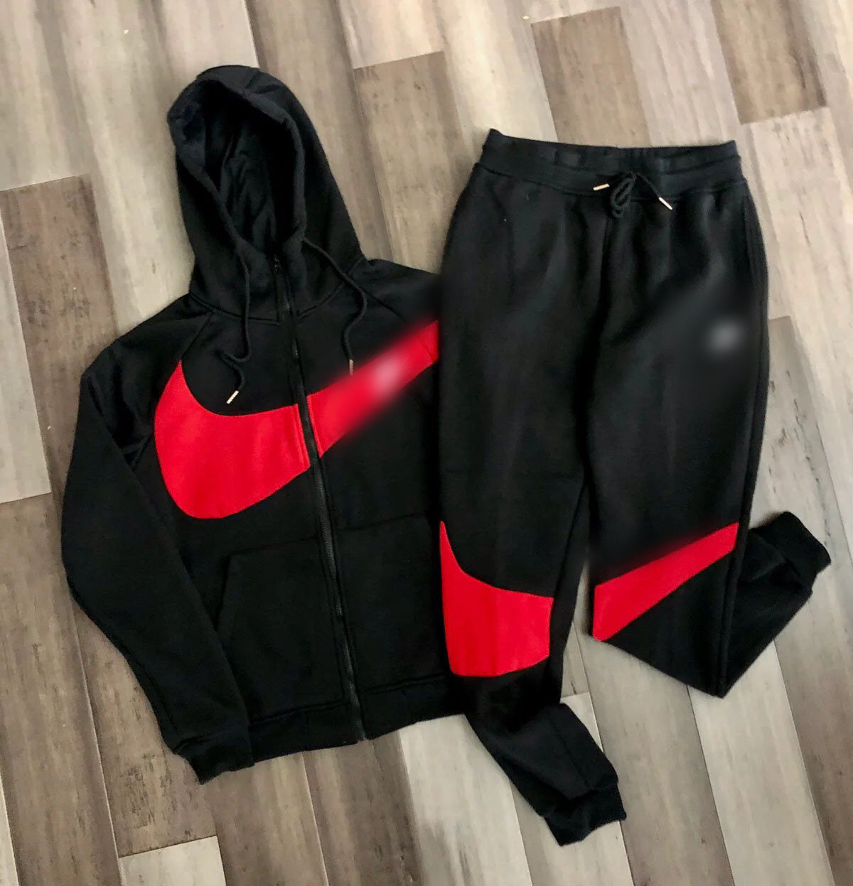 LUX N TRACKSUIT BLACK/RED | LuxaRovaCo.