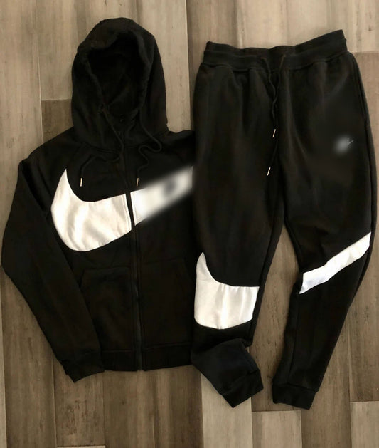 LUX N TRACKSUIT BLACK/WHITE | LuxaRovaCo.