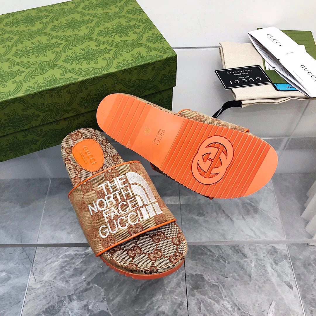 GUCCI NORTHFACE ORANGE SLIDE