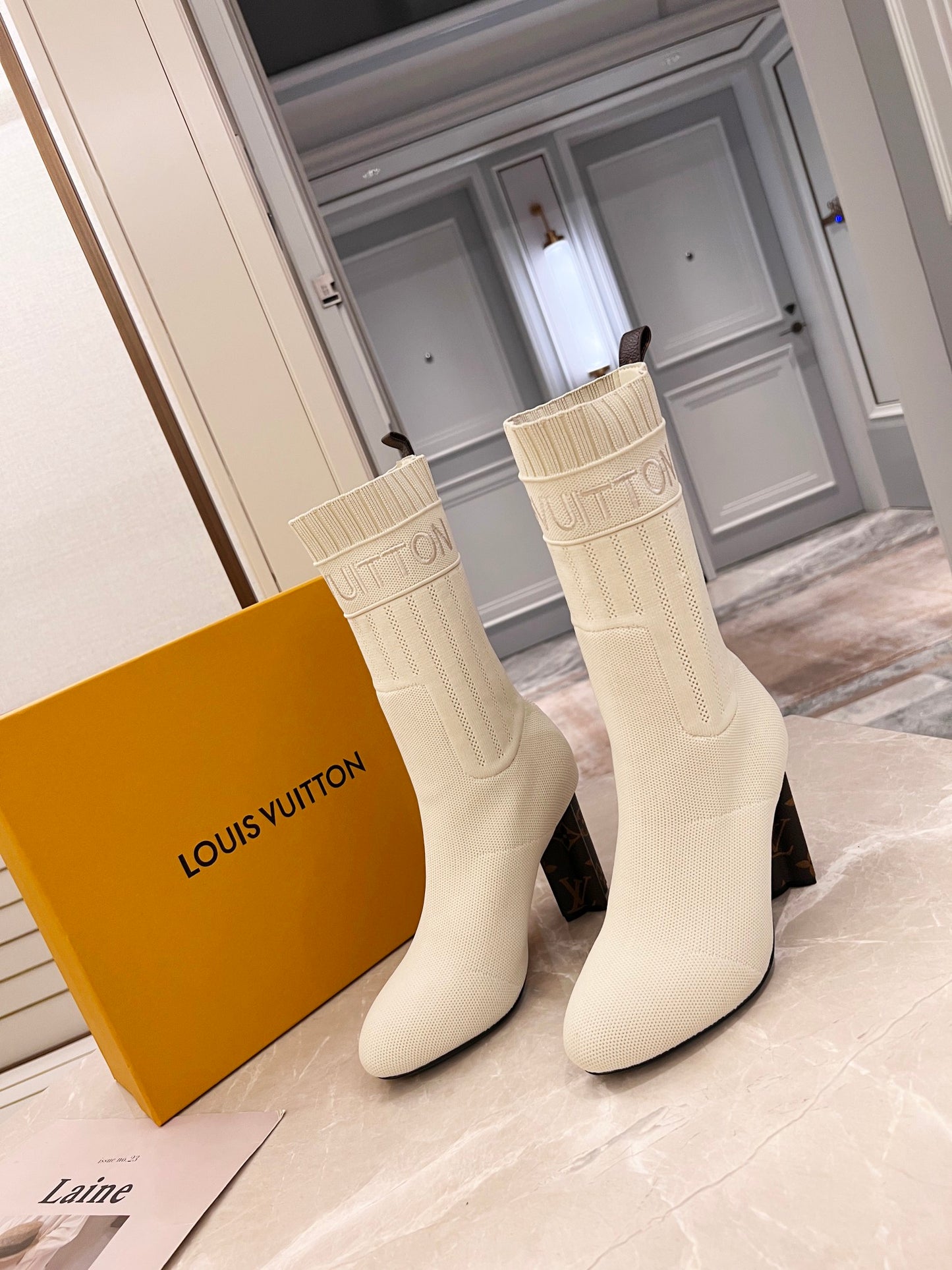 LV Sock Boots Tan