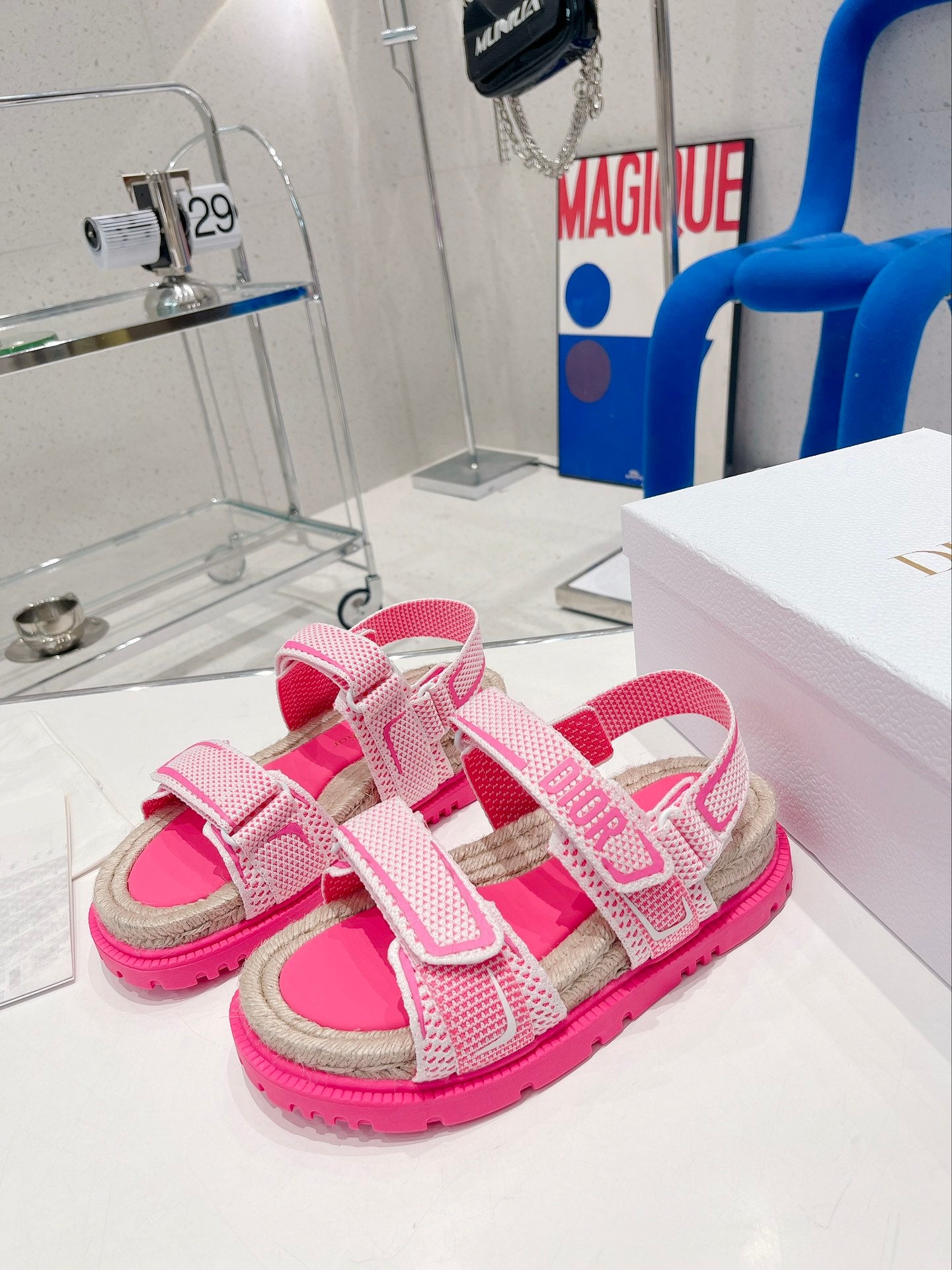 CHRISTIAN DIOR NEON SANDALS PINK