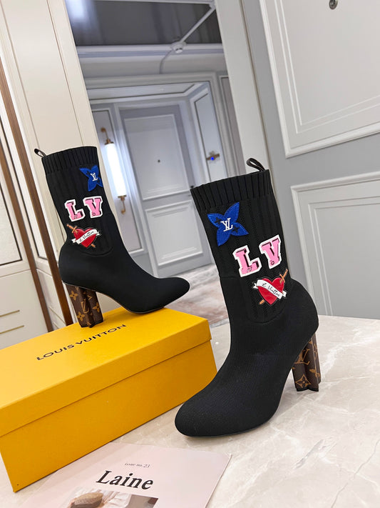 LV Monogram Sock Boots