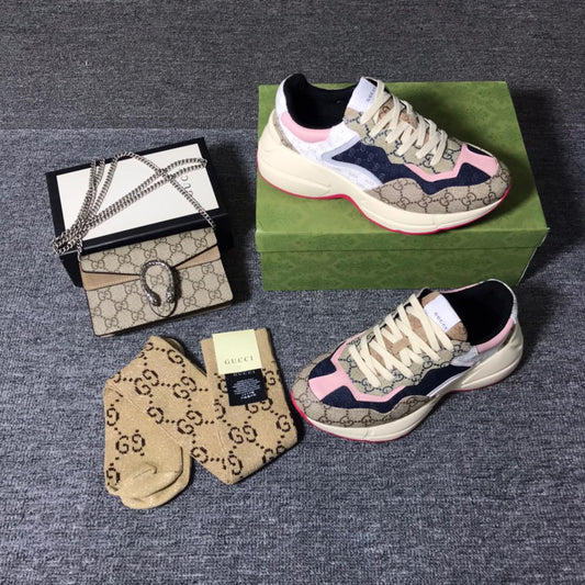 GG SNEAKER, PURSE, AND SOCK SET