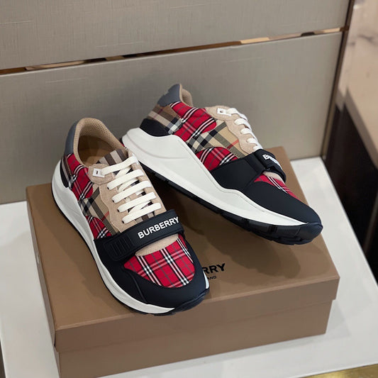 Burberry Red Plaid Sneakers