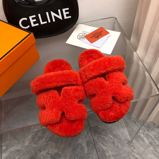 Hermès Fur Sandals