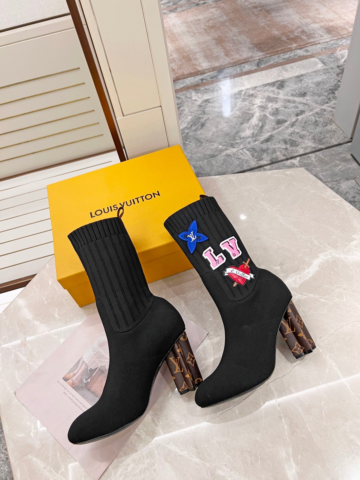 LV Monogram Sock Boots