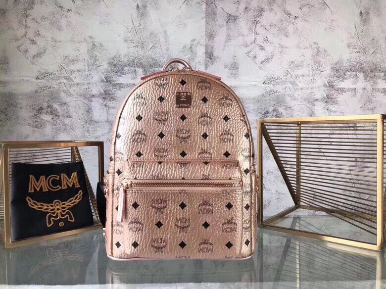 MCM ROSE GOLD BACKPACK