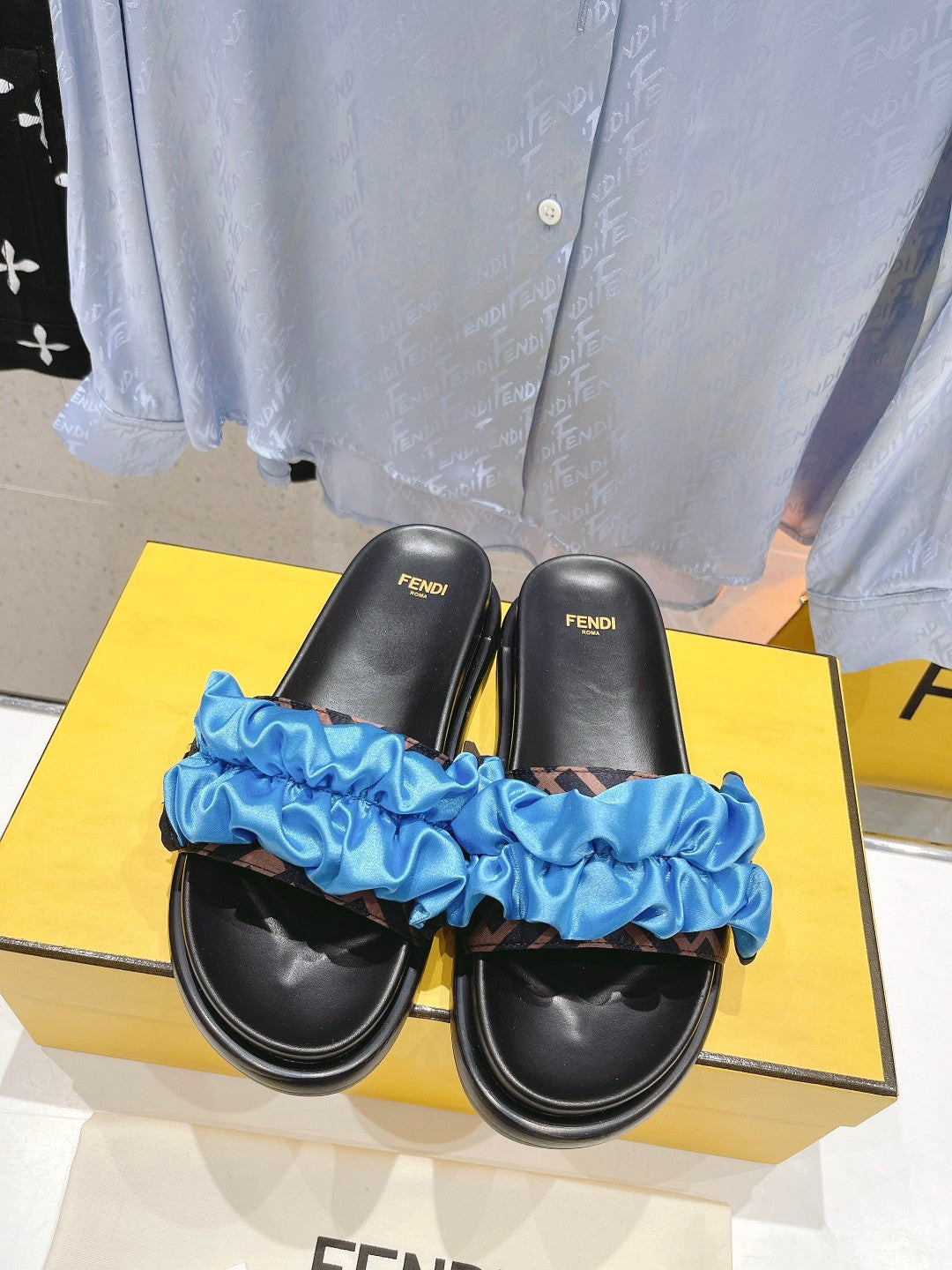 Fendi Satin Slides