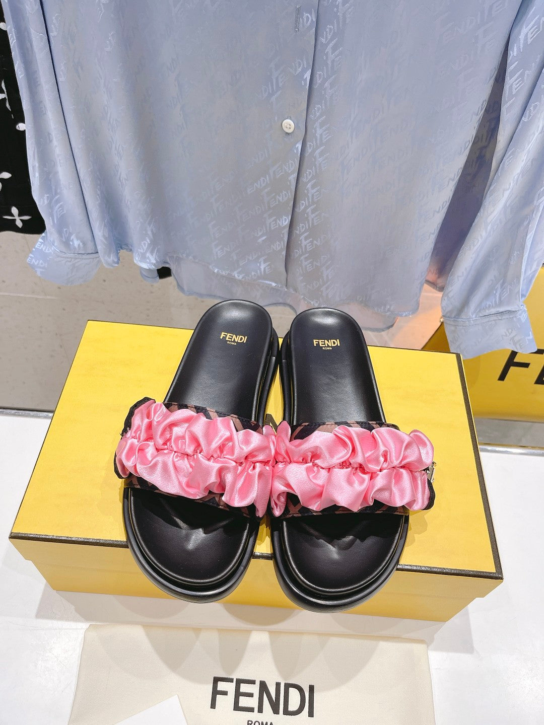 Fendi Satin Slides