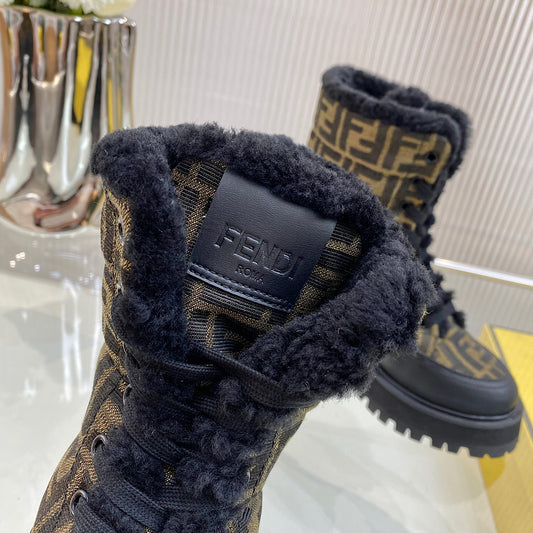 Fendi Fur Combat Boots