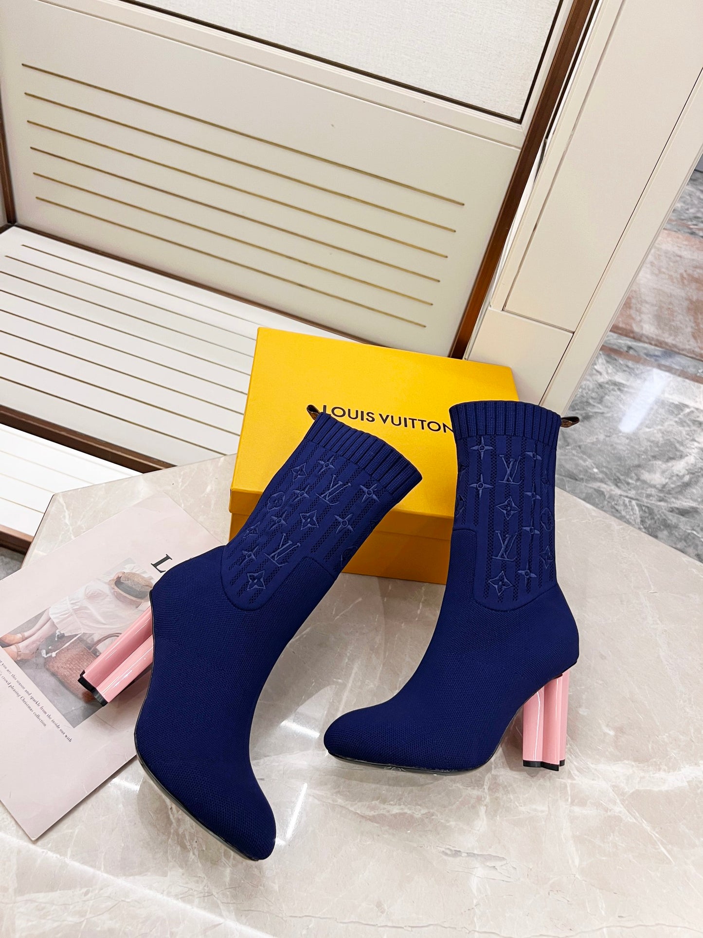 LV Sock Boots Blue/Pink