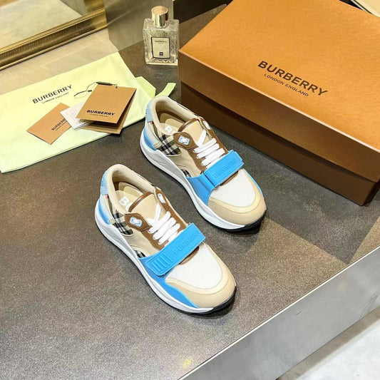 Burberry Blue Plaid Sneakers