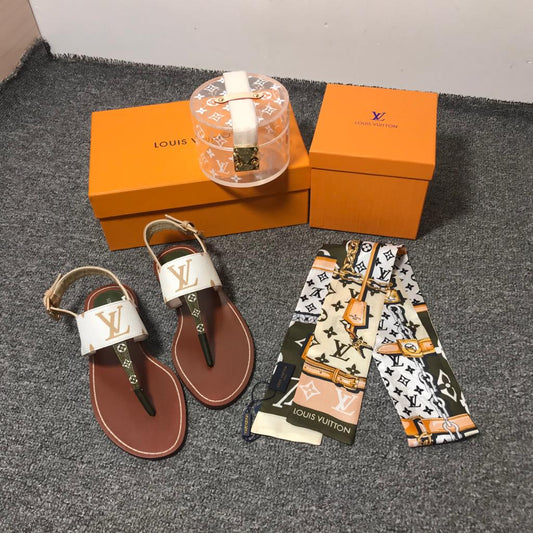 LV PURSE, HEADBAND AND SANDAL SET