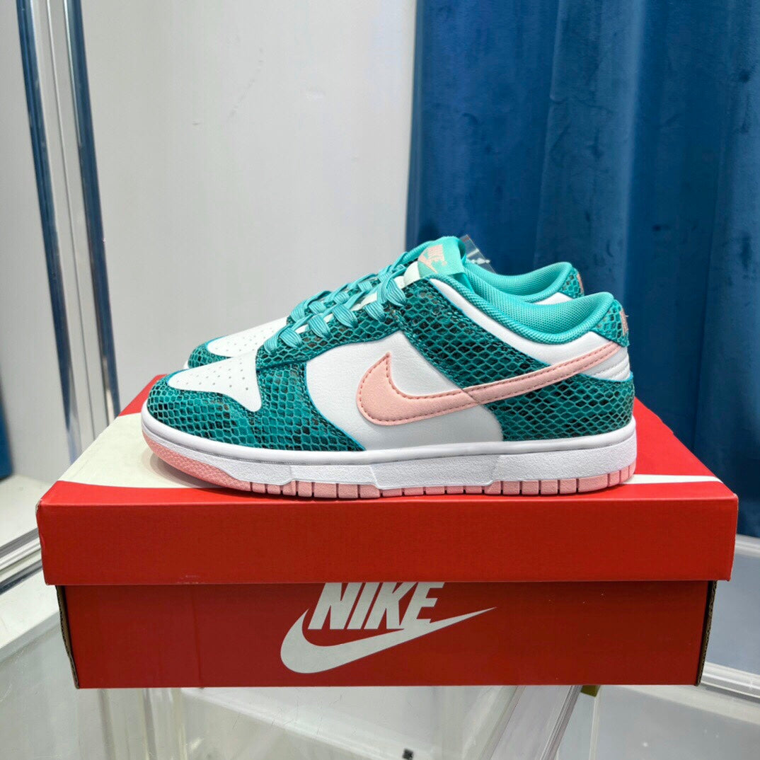 Dunk Low Teal Snakeskin Sneakers