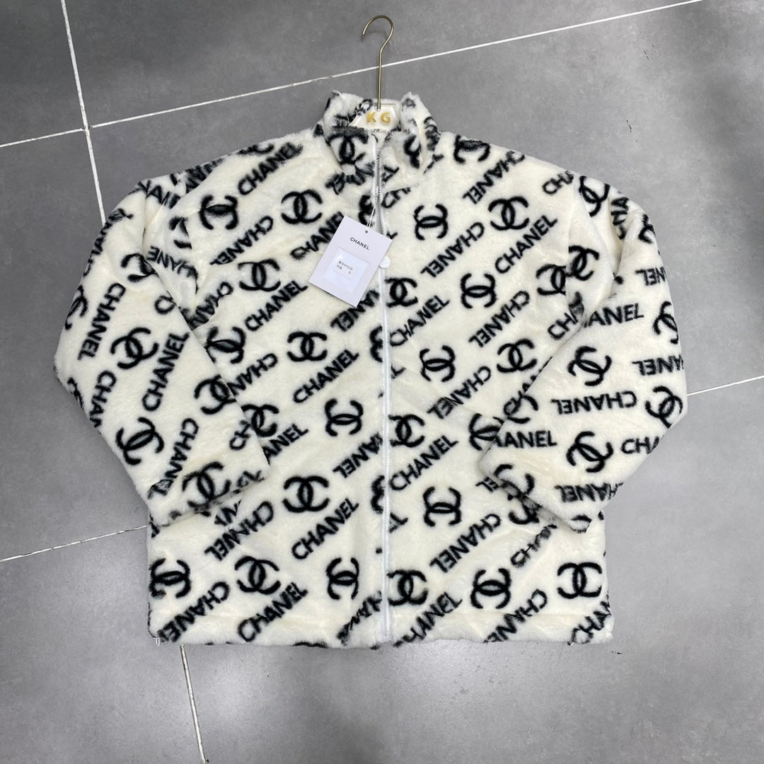 White/Black CC SHERPA Coat