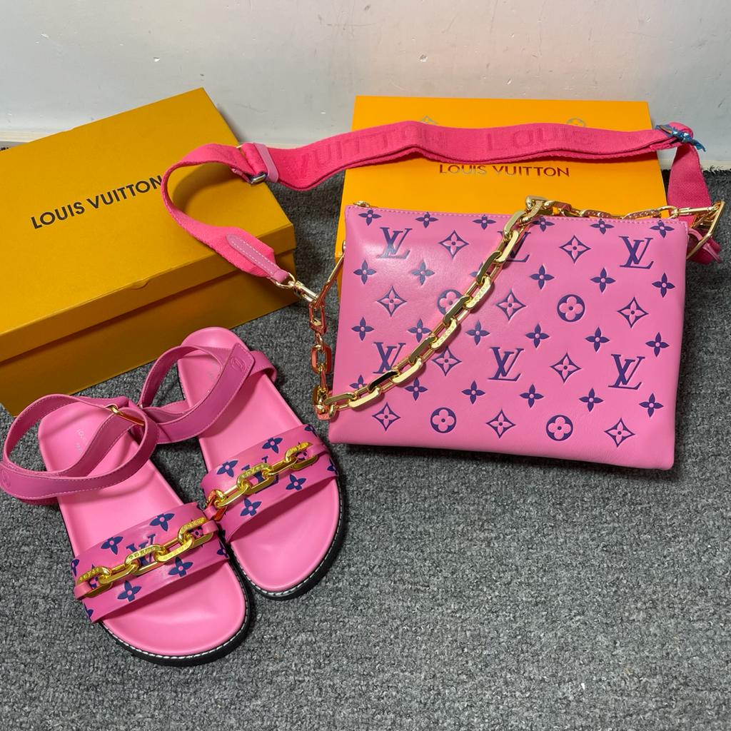 LV CROSSBODY BAG+SANDALS SET