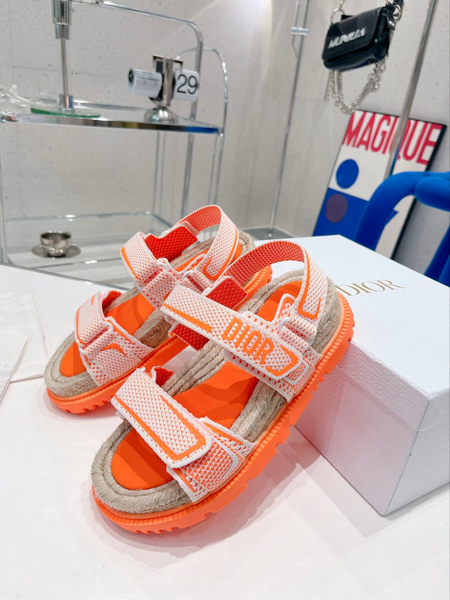 Christian Dior Neon Sandals ORANGE