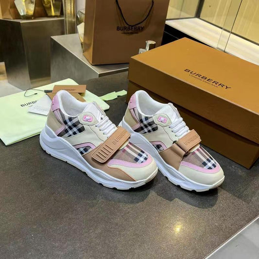 Burberry Pink Plaid Sneakers