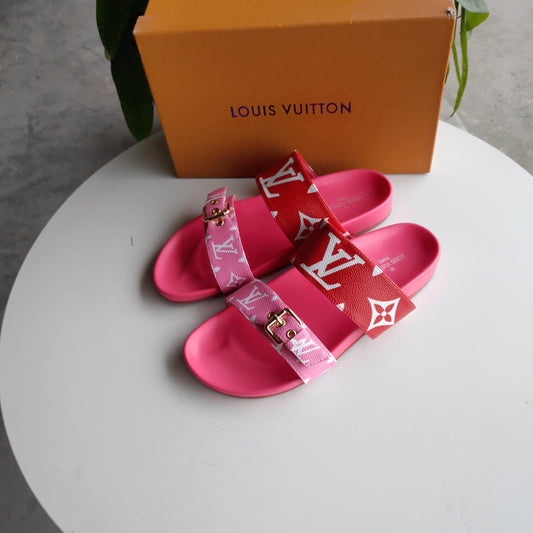 Louis Vuitton Bom Dia Sandals RED/PINK