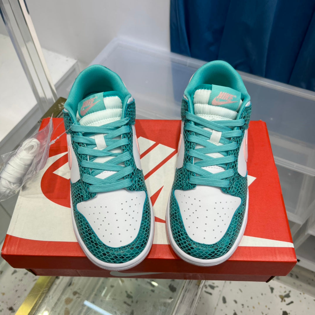 Dunk Low Teal Snakeskin Sneakers