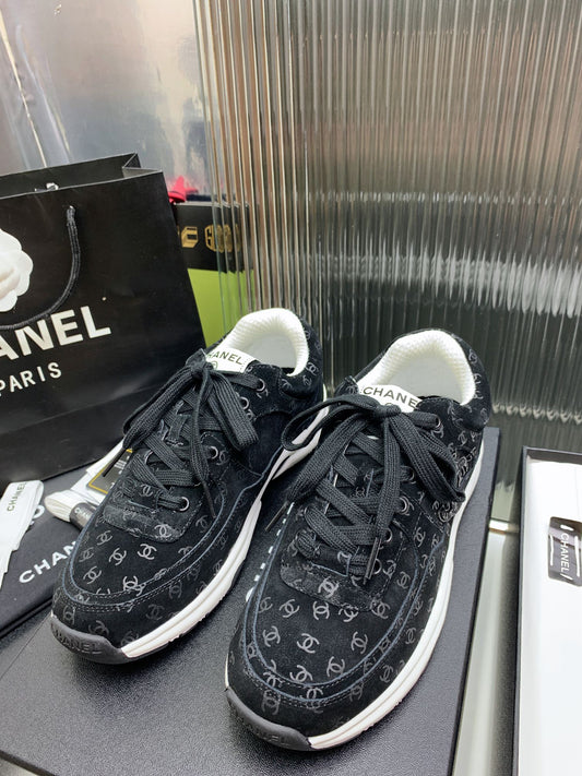 Chanel Black Sneakers With Words