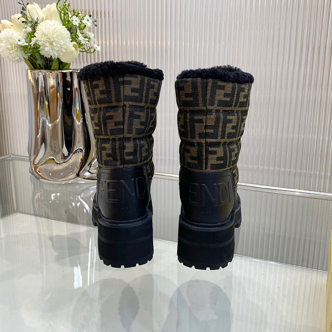 Fendi Fur Combat Boots